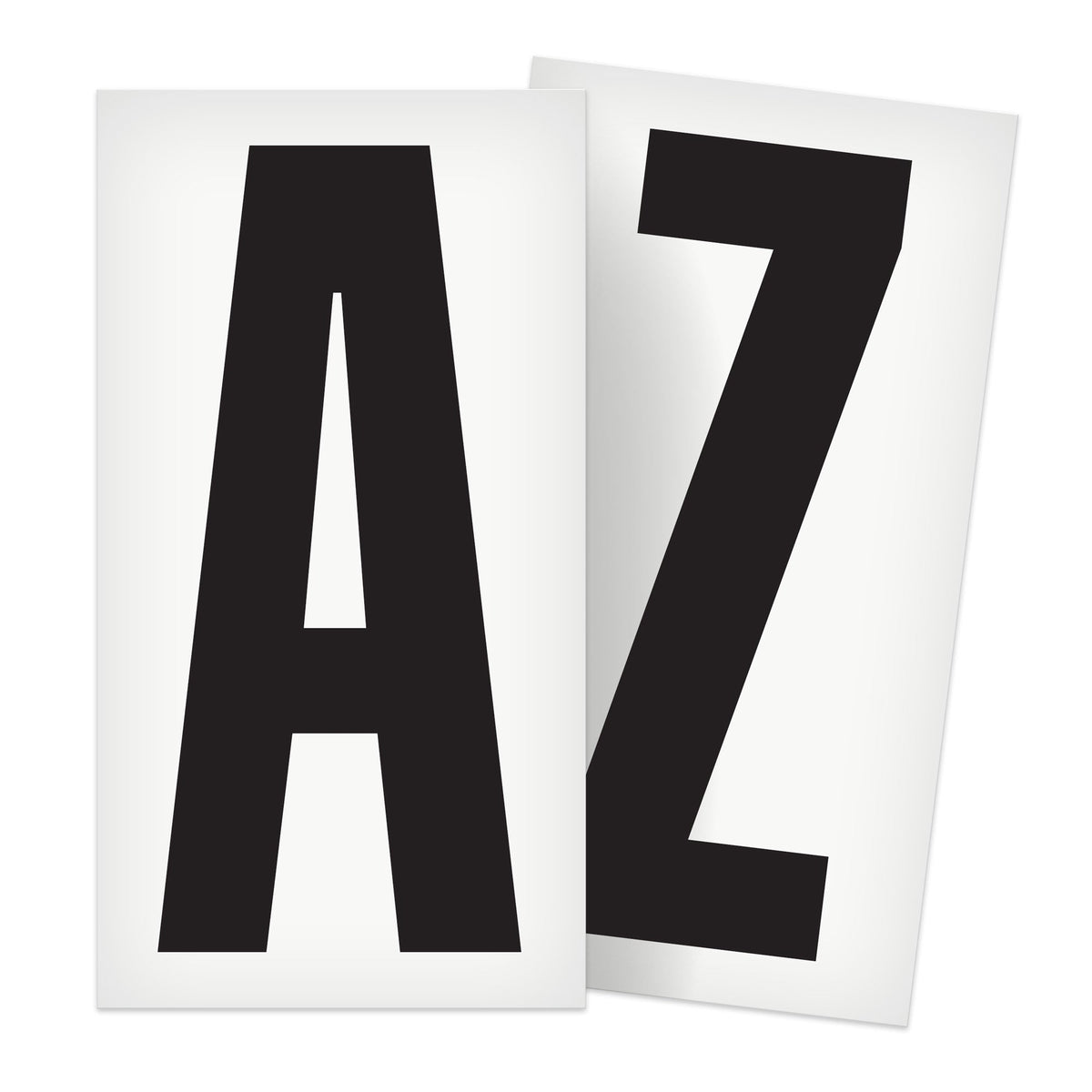 BC02LTKIT Butt Cut Black on White Adhesive VynMark® Decal Marker Kit  2 Inch High Letters (600 /pkg)