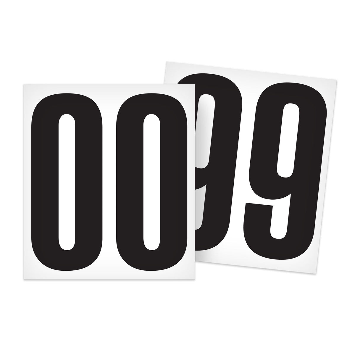 BC035NMKITXL Butt Cut Black on White Adhesive VynMark® Decal Marker Kit  3.5 Inch High Numbers from 00-99(100 /pkg)