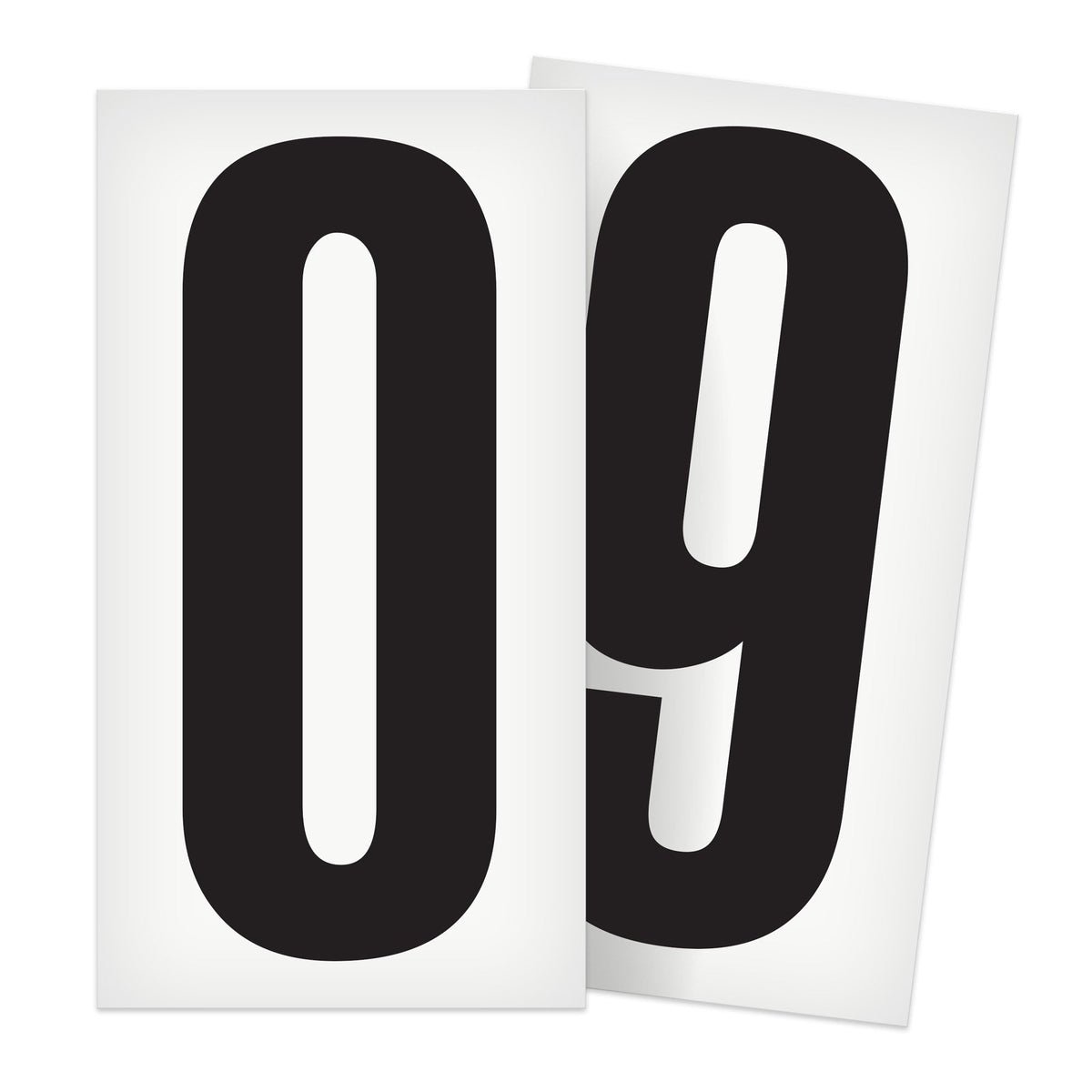 BC02NMKIT Butt Cut Black on White Adhesive VynMark® Decal Marker Kit  2 Inch High Numbers (600 /pkg)
