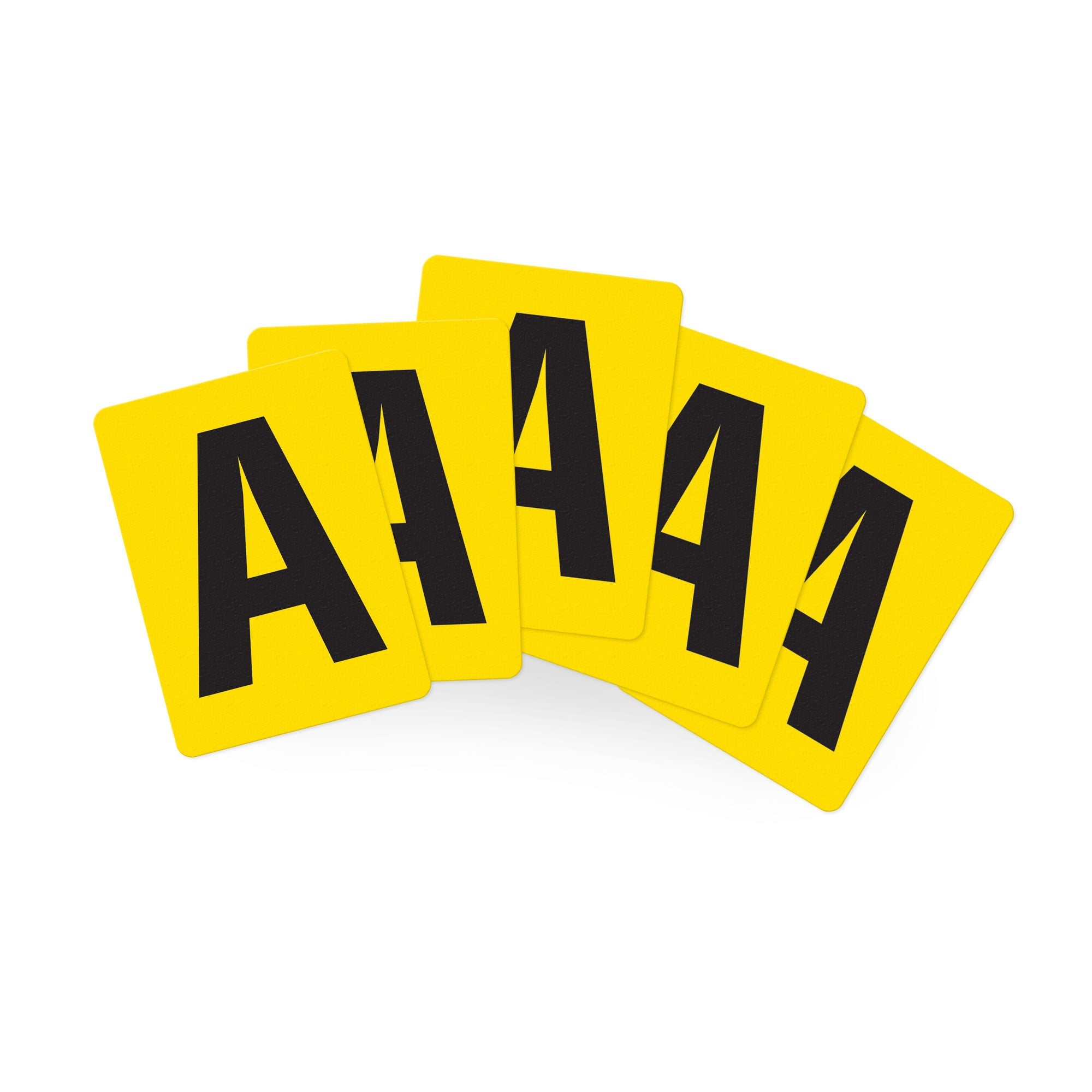 BC08YPKA BC08YPK-series Single Butt Cut Yellow Inventory Location Floor Markers 8 Inch High Letters (5 /pkg) Letter A