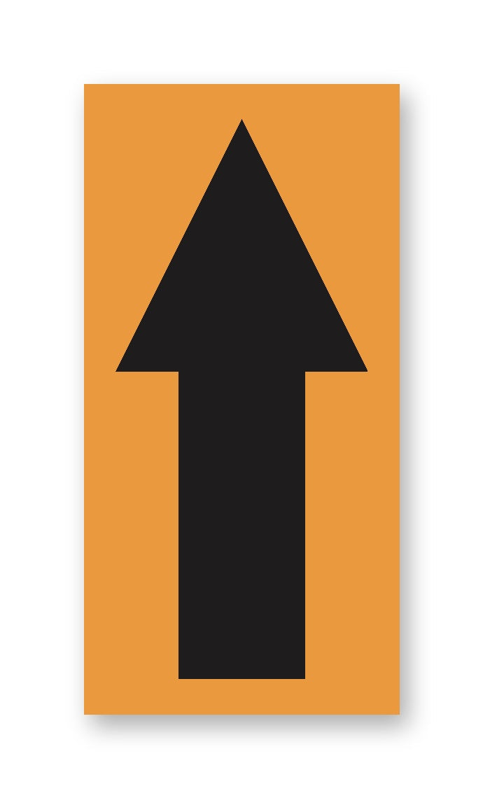 BC2ARWN Butt Cut Black Arrow Adhesive VynMark® Decal Markers 2 Inch High (50 /pkg) Color Orange