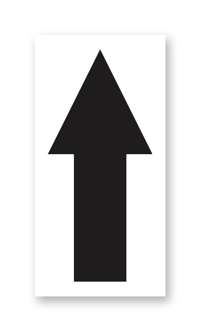 BC2ARWW Butt Cut Black Arrow Adhesive VynMark® Decal Markers 2 Inch High (50 /pkg) Color White