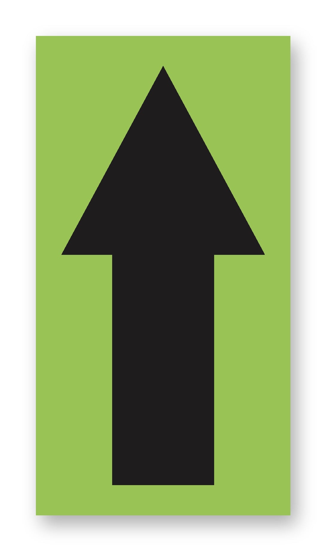 BC3ARWG Butt Cut Black Arrow Adhesive VynMark® Decal Markers 3.5 Inch High (50 /pkg) Color Green 