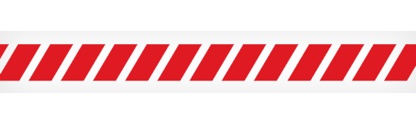 BT10206 Hazard Stripe White/Red Barricade Message Safety Tape (3 in x 1,000 ft) 12 /case - Price per Roll