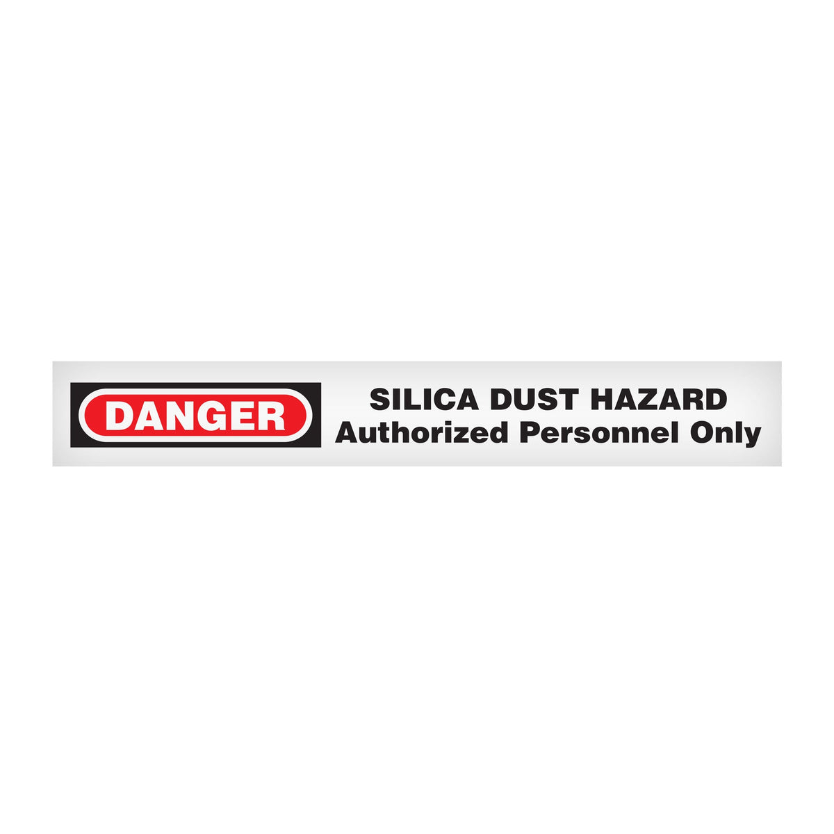 BT10212 Red/Black/White DANGER SILICA DUST HAZARD AUTHORIZED PERSONNEL ONLY Barricade Message Safety Tape (3 in x 1,000 ft) 12 /case - Price per Roll