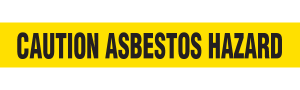 BT1072 Yellow/Black CAUTION ASBESTOS HAZARD Barricade Message Safety Tape (3 in x 1,000 ft) 12 /case - Price per Roll