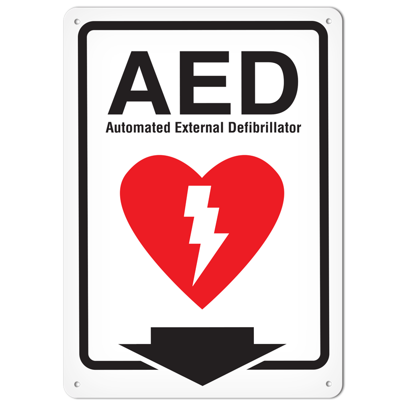 AED PrimeGuard®  First Aid Equipment Marking Safety Sign (10 in X 14 in)