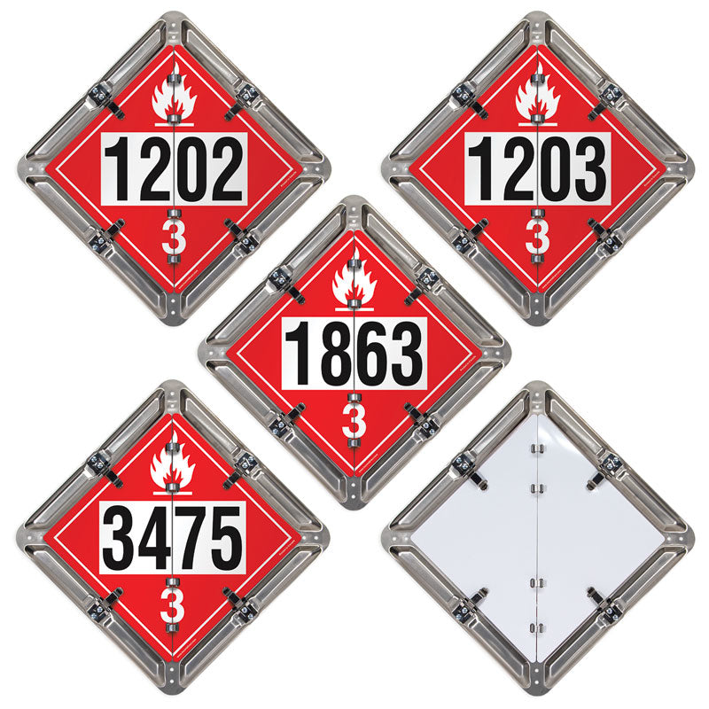 4 Page Fuel Ident-O-Flip™ Class 3 UN1202 Class 3 UN1203 Class 3 UN1863 Class 3 UN3475 Page Flip Placard System