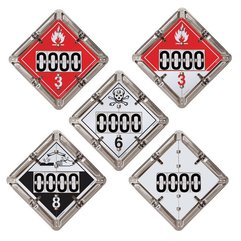 5 Page DOT Ident-O-Flip™ Class 3 Class 3 Class 6 Class 7 BLANK PAGE Legend Flip Placard System with Rotating UN Numbers