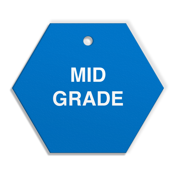 FT104 CPPI MID GRADE Fuel Identification Tags (2.56" Hexagon) 250 /pkg