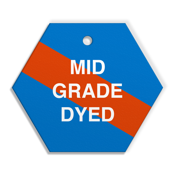 FT105 CPPI MID GRADE DYED Fuel Identification Tags (2.56" Hexagon) 250 /pkg