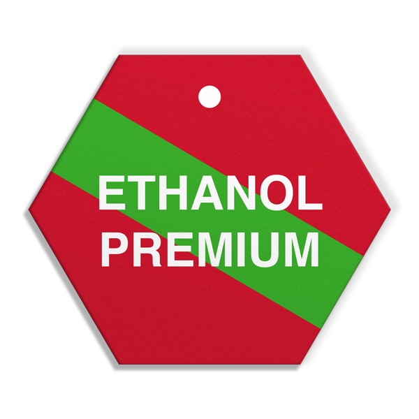 FT108 CPPI ETHANOL PREMIUM Fuel Identification Tags (2.56" Hexagon) 250 /pkg