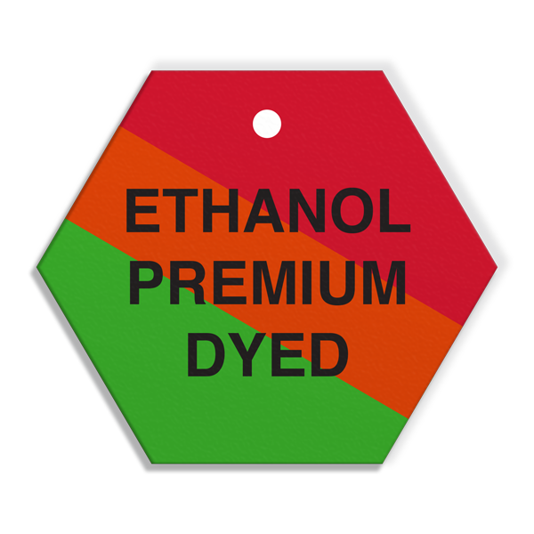 FT109 CPPI ETHANOL PREMIUM DYED Fuel Identification Tags (2.56" Hexagon) 250 /pkg