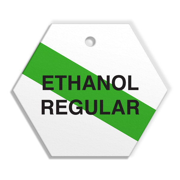 FT110 CPPI ETHANOL REGULAR Fuel Identification Tags (2.56" Hexagon) 250 /pkg