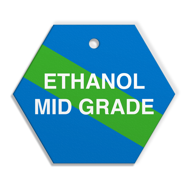FT112 CPPI ETHANOL MID GRADE Fuel Identification Tags (2.56" Hexagon) 250 /pkg