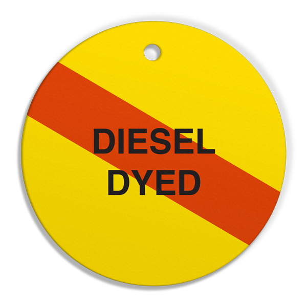 FT115 CPPI DIESEL DYED Fuel Identification Tags (2.56" Circle) 250 /pkg