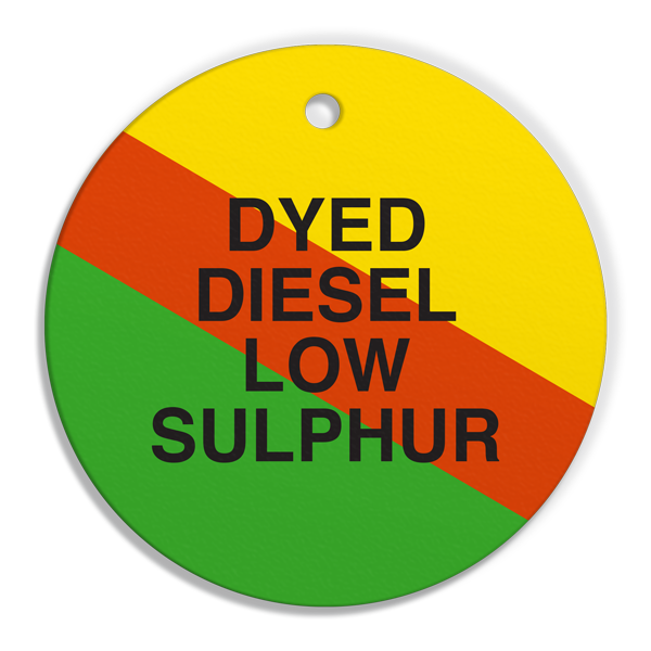 FT117 CPPI DYED DIESEL LOW SULPHER Fuel Identification Tags (2.56" Circle)250 /pkg