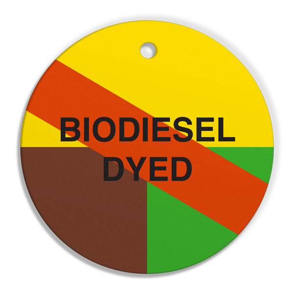 FT119 CPPI BIODIESEL DYED Fuel Identification Tags (2.56" Circle) 250 /pkg