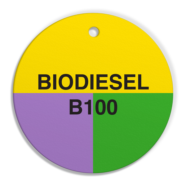 FT120 CPPI BIODIESEL B100 Fuel Identification Tags (2.56" Circle) 250 /pkg