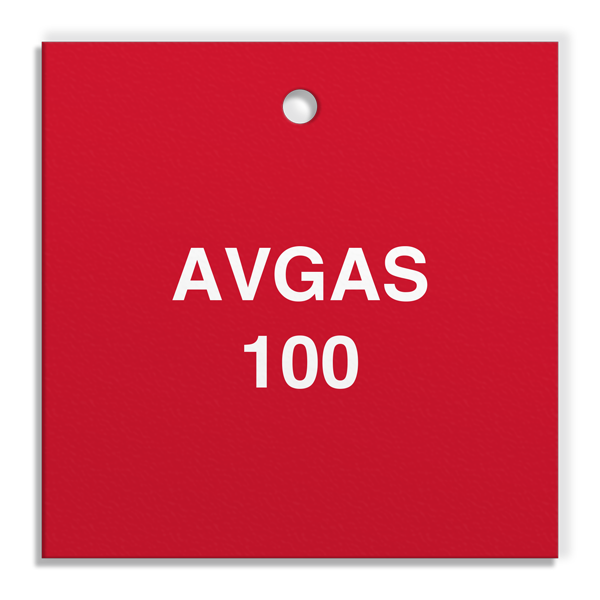 FT130 CPPI AVGAS 100 Fuel Identification Tags (2.56" Square) 250 /pkg