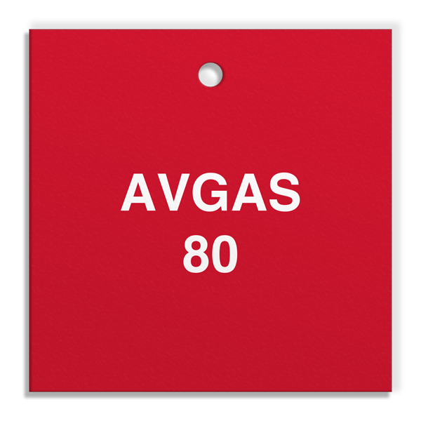 FT131 CPPI AVGAS 80 Fuel Identification Tags (2.56" Square) 250 /pkg