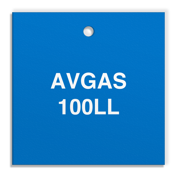 FT132 CPPI AVGAS 100LL Fuel Identification Tags (2.56" Square) 250 /pkg