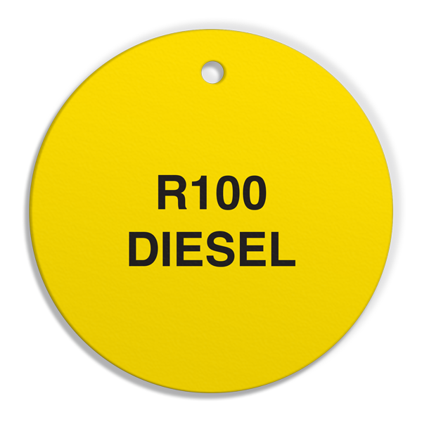 FT134 CPPI R100 DIESEL Fuel Identification Tags (2.56" Circle) 250 /pkg