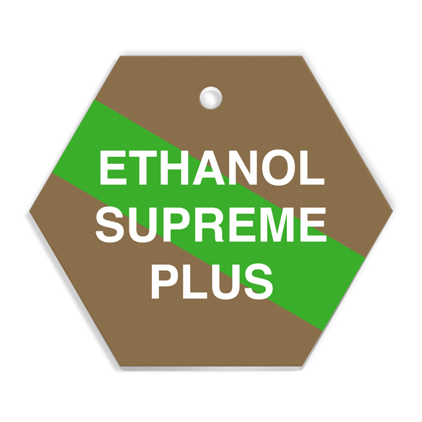 FT136 CPPI ETHANOL SUPREME PLUS Fuel Identification Tag (2.56" Hexagon) 250 /pkg
