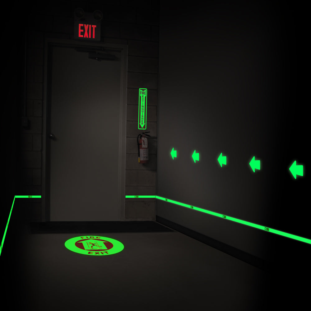 Glow-in-the-Dark Phololuminescent Adhesive Safety Tape (30 ft)