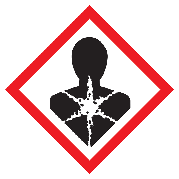 Small HAZMAT WHMIS GHS Hazard Class Pictogram symbol Adhesive Labels on a Pad