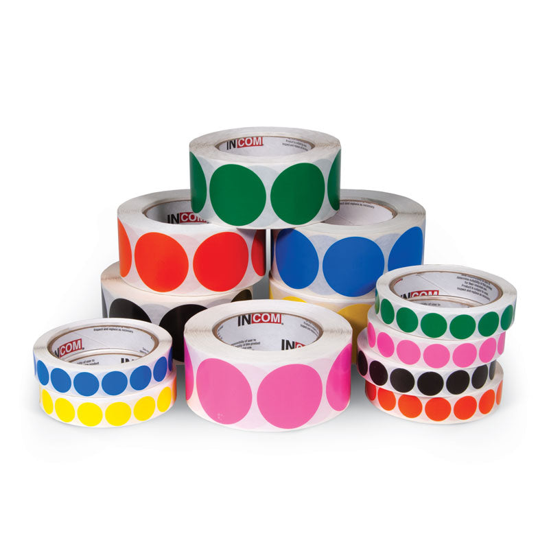 Round Color Coding Inventory Adhesive Sticker Labels (1,000 /roll)