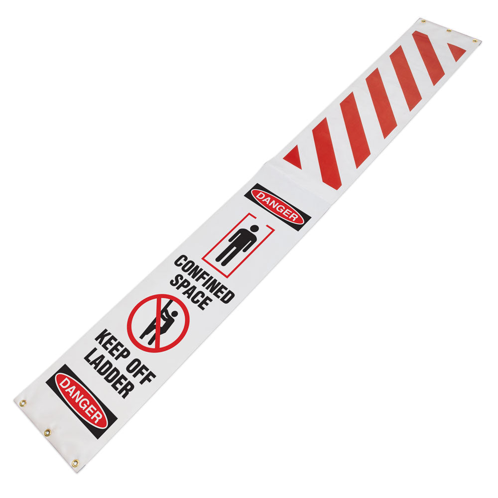 LADWR105 Ladder Barrier Danger OSHA Wrap (12 in x 90 in) CONFINED SPACE KEEP OFF LADDER Full Wrap