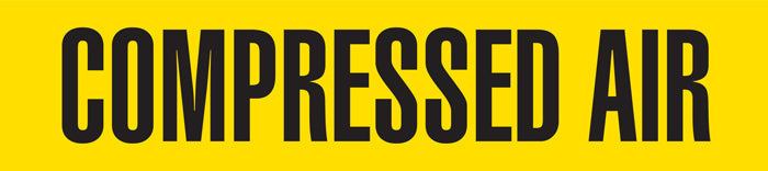 PMR1064F COMPRESSED AIR Black on Yellow Pipe Marker Adhesive Labels on a roll (2 in x 54 ft)