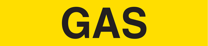 PM1130-series GAS Yellow/Black Printed Self- Adhesive Individual Pipe Identification Markers