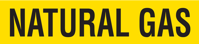 PMR1215F NATURAL GAS Black on Yellow Pipe Marker Adhesive Labels on a roll (2 in x 54 ft)