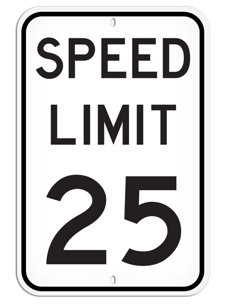 PSS1036R SPEED LIMIT 25 PrimeGuard® Aluminum Reflective Parking Sign