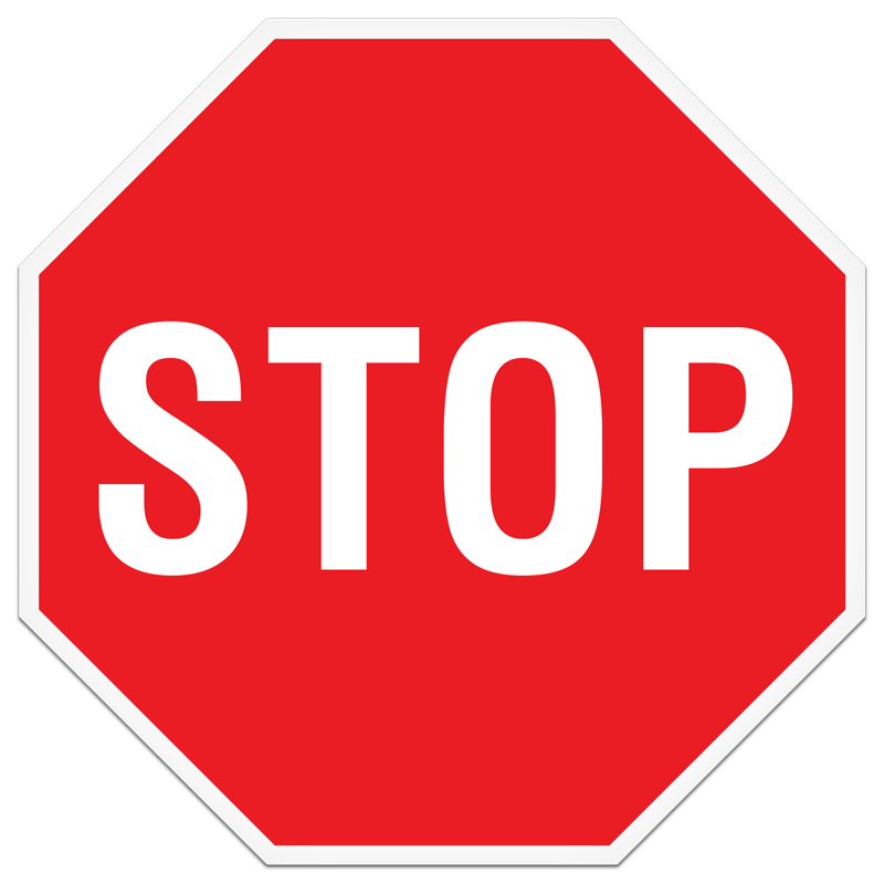 SB7000P STOP PrimeGuard® Informational Hexagon DuraPly™ Rigid Plastic Safety Sign (12 in x 12 in)