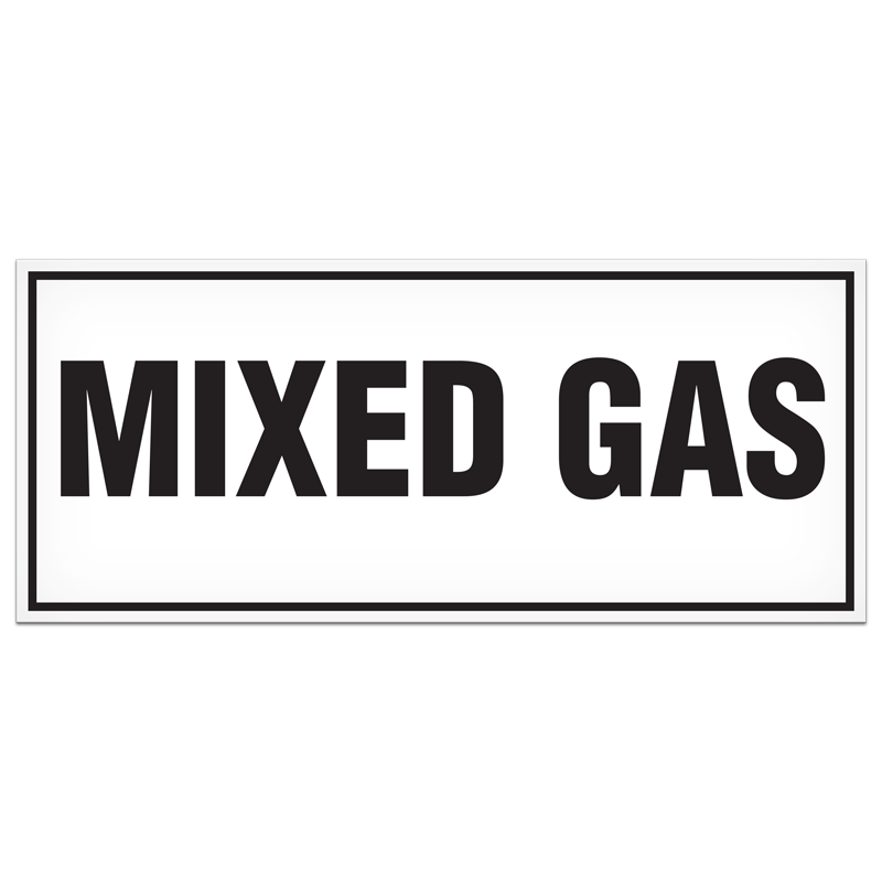 SB7018VL MIXED GAS PrimeGuard® Adhesive VynMark™ Safety Decal (3 in x 7 in)