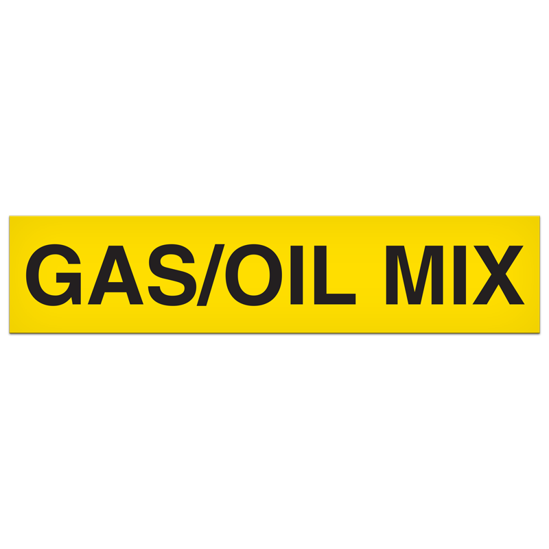SB7035VL GAS/OIL MIX PrimeGuard® Adhesive VynMark™ Safety Decal (2 in x 9 in)