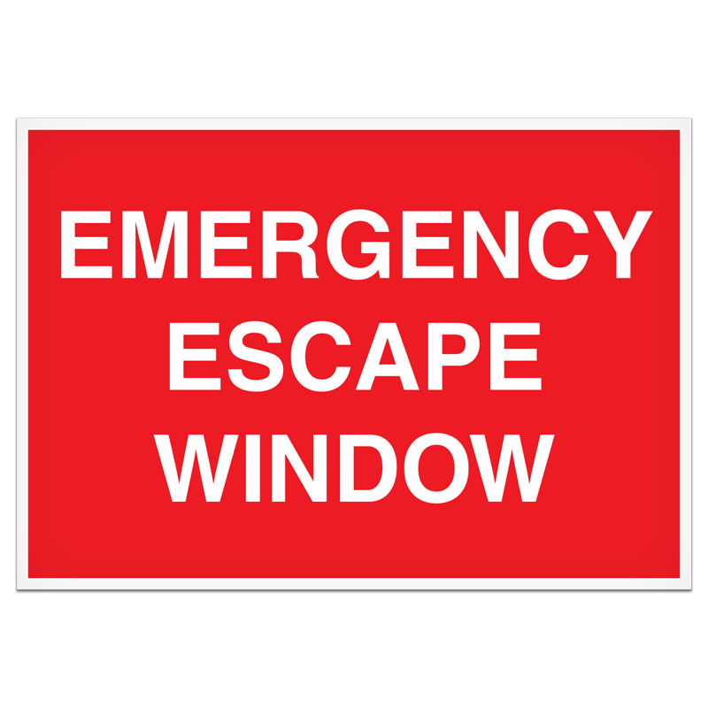 SB7039V EMERGENCY ESCAPE WINDOW PrimeGuard® Adhesive VynMark™ Safety Decal