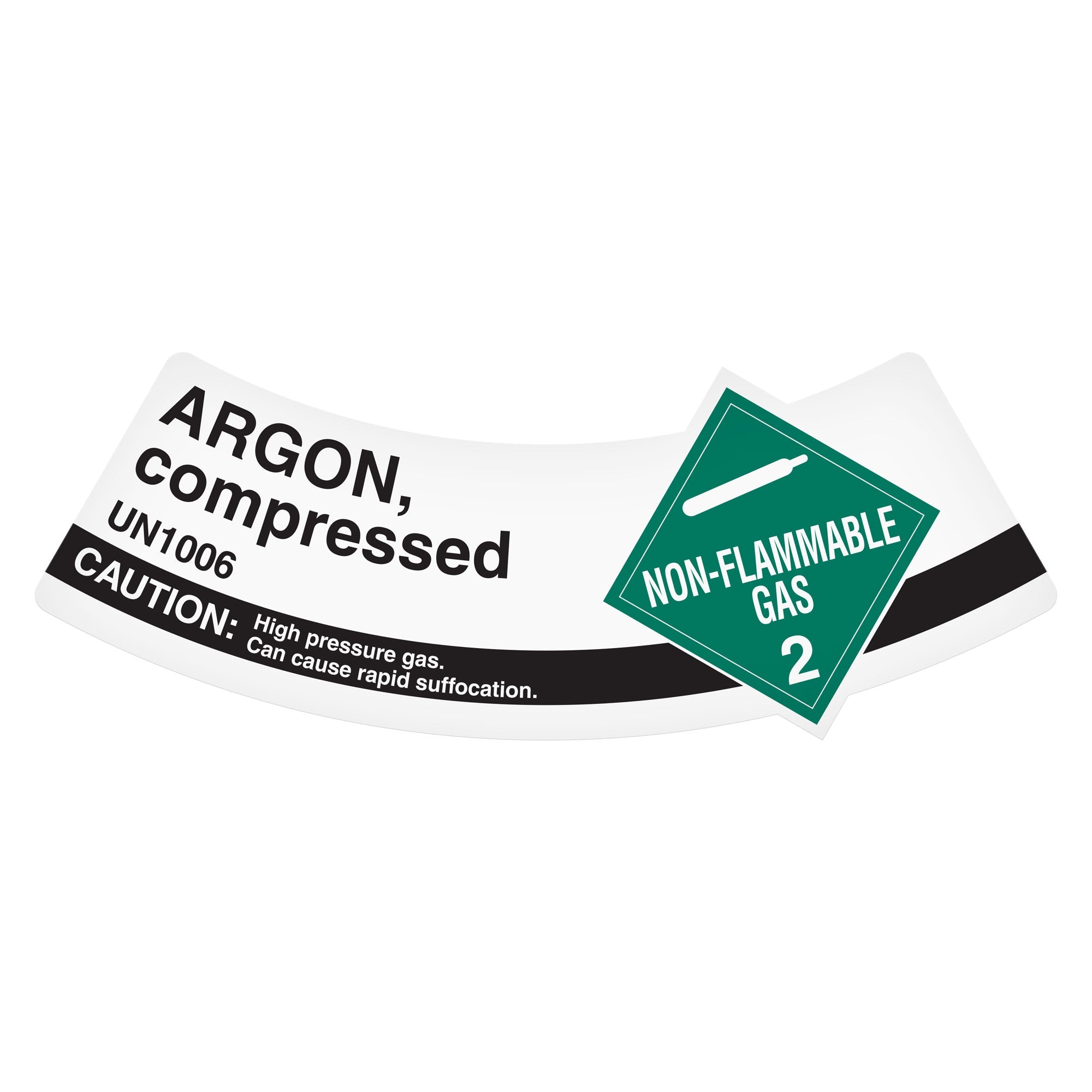 SHLA22UN1006 CLASS 2 UN1006 NON-FLAMMABLE AND NON-TOXIC GAS ARGON, COMPRESSED Hazmat Hazardous Material DOT Worded Shipping Labels (2" x 5.25") 500 /roll