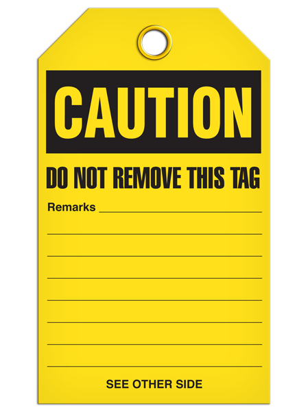 OSHA Header **Blank**  DuraPly™ Tag with DuraLAM™ Self-Laminating Flap (24/pkg)