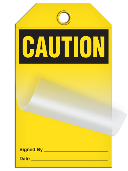 OSHA Header **Blank**  DuraPly™ Tag with DuraLAM™ Self-Laminating Flap (24/pkg)
