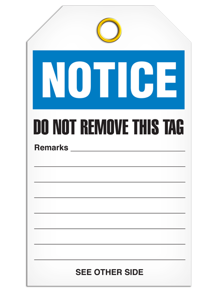 OSHA Header **Blank**  DuraPly™ Tag with DuraLAM™ Self-Laminating Flap (24/pkg)