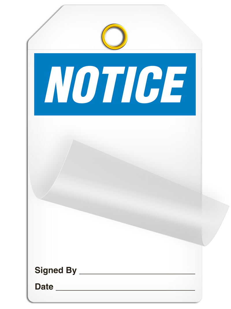 OSHA Header **Blank**  DuraPly™ Tag with DuraLAM™ Self-Laminating Flap (24/pkg)