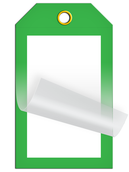 Colored **Blank**  DuraPly™ Tag with DuraLAM™ Self-Laminating Flap (24/pkg)