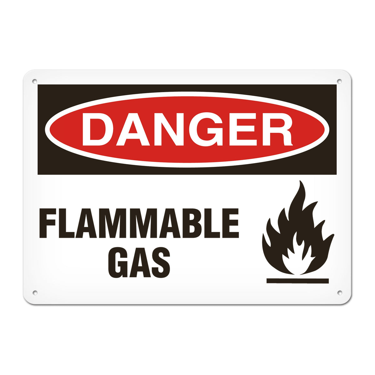 DANGER FLAMMABLE GAS PrimeGuard Traditional OSHA Style Safety Sign
