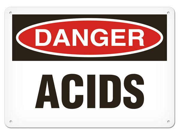 DANGER ACIDS PrimeGuard® Traditional OSHA Style Safety Sign