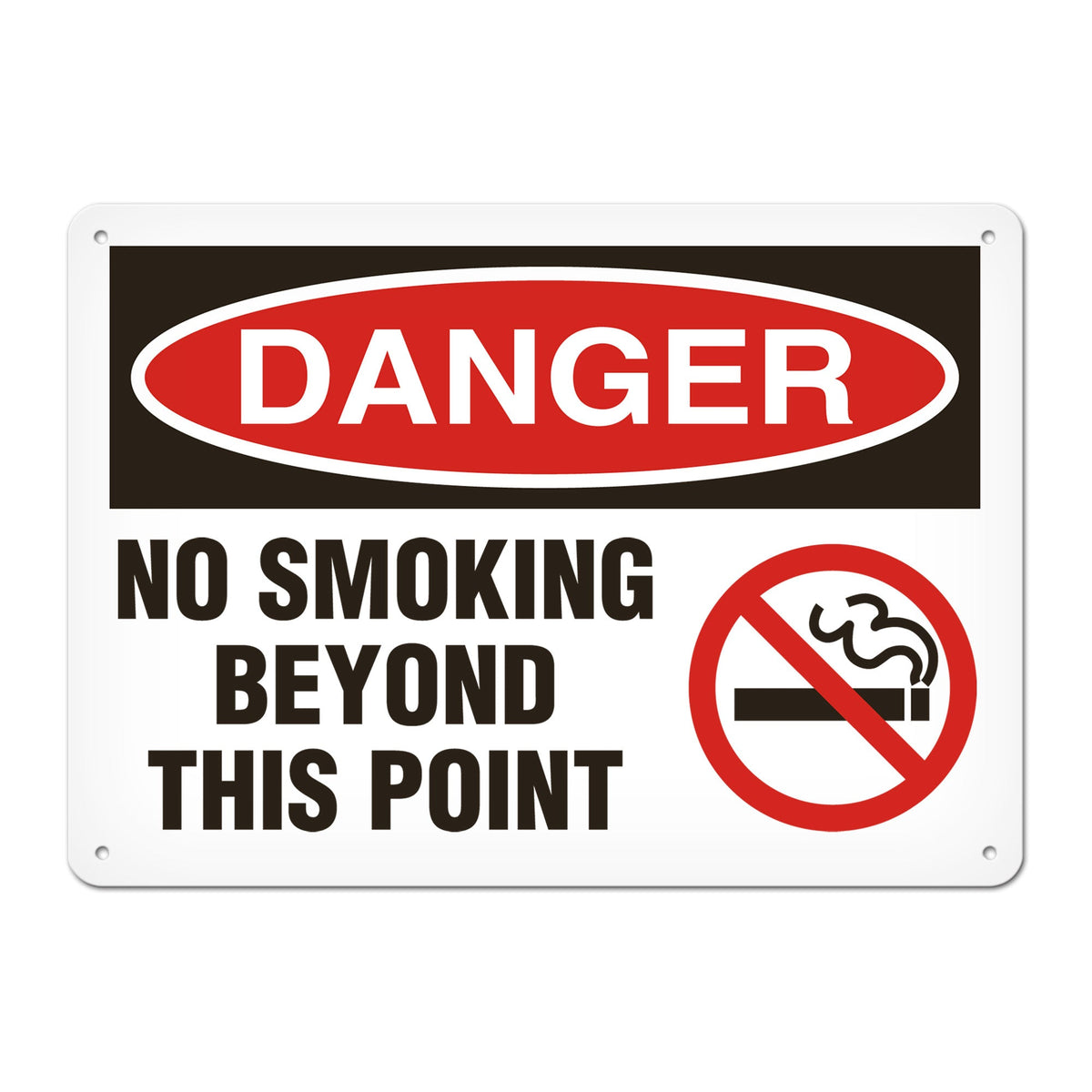 DANGER NO SMOKING BEYOND THIS POINT PrimeGuard Traditional OSHA Style Safety Sign