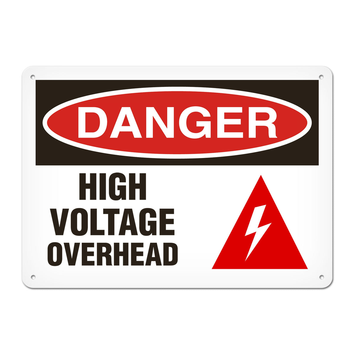 DANGER HIGH VOLTAGE OVERHEAD PrimeGuard Traditional OSHA Style Safety Sign